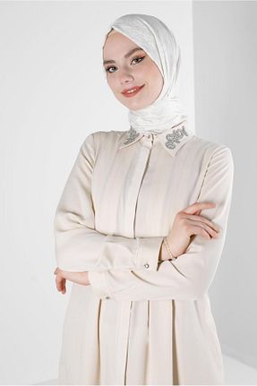 تونیک حجاب بژ زنانه پلی استر Alvina - کد 799581022