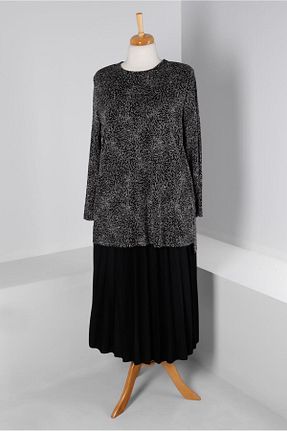 ست بالاتنه و پائین تنه حجاب مشکی زنانه رگولار Alvina - کد 797084997
