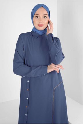 تونیک حجاب آبی زنانه مخلوط پلی استر Alvina - کد 790165389