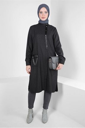 تونیک حجاب مشکی زنانه پنبه پلی استر Alvina - کد 792006247