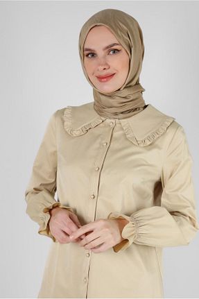 بلوز حجاب بژ زنانه پنبه ای Alvina - کد 799581183