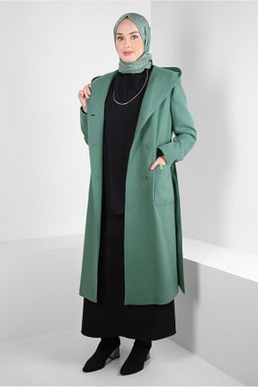 پالتو پشمی حجاب سبز زنانه رگولار Alvina - کد 791024943