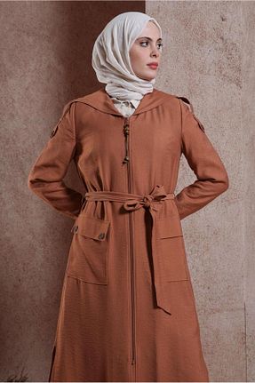 ترنچکت حجاب قهوه ای زنانه بدون آستر Alvina - کد 817482846