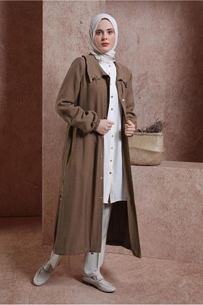 ترنچکت حجاب قهوه ای زنانه بدون آستر Alvina - کد 817794515
