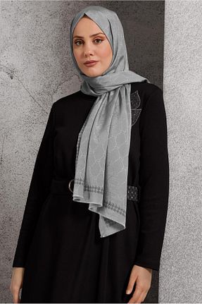 شال طوسی زنانه پلی استر Alvina - کد 890411196