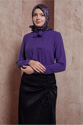 بلوز حجاب بنفش زنانه رگولار Alvina - کد 829158883