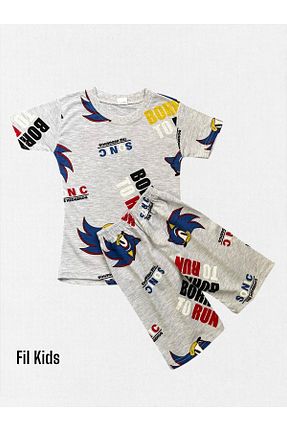 ست لباس راحتی طوسی بچه گانه ساده Fil Kids - کد 921656703