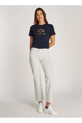 شلوار جین طلائی زنانه پاچه ساده Tommy Hilfiger - کد 921656339