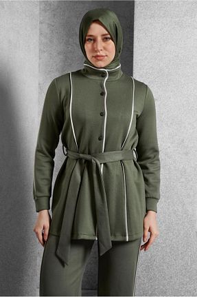 ست گرمکن حجاب خاکی زنانه رگولار Alvina - کد 893791753