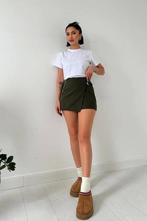 دامن خاکی زنانه شلوارک دامنی Momshopp - کد 921772336