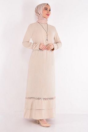 لباس حجاب بژ زنانه اسلیم ModaMerve - کد 762281212