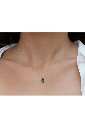گردنبند طلا سبز زنانه 14 عیار Safir Kuyumculuk - کد 69109781