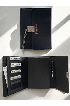 دفتر مشکی چرم وگان Eren Ofis - کد 922387310