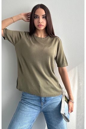 پلیور خاکی زنانه ساده fujya - کد 921678809