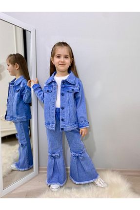 ست بالاتنه و پائین تنه آبی بچه گانه جین Ysferbutik - کد 798385483
