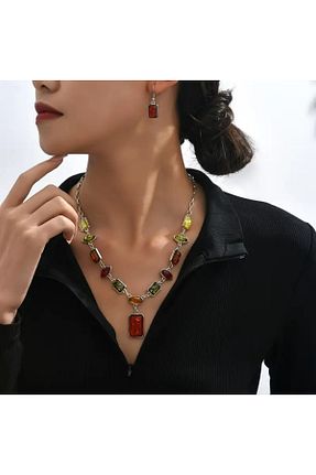 ست جواهر طوسی زنانه 2 تایی TAKİŞKO - کد 921687715