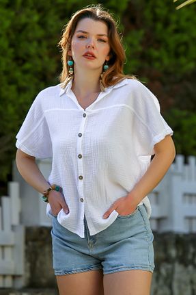 پیراهن سفید زنانه رگولار Chiccy - کد 921686256