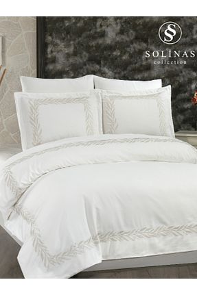روتختی دونفره بژ پنبه - ساتن Solinas Collection - کد 837343568
