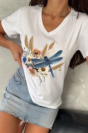 تیشرت سفید زنانه Relaxed FEMELLE - کد 921709096