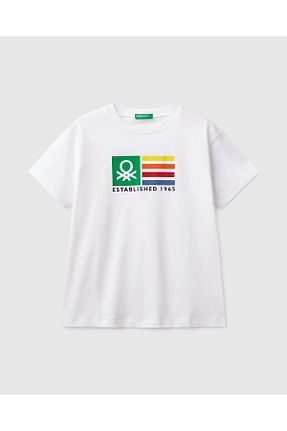تیشرت سفید بچه گانه رگولار United Colors of Benetton - کد 902804964