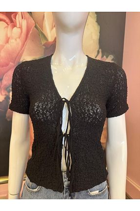 بلوز مشکی زنانه Boyundan Bağlamalı Butik - کد 921709530