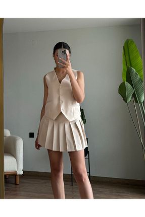 ست بالاتنه و پائین تنه بژ زنانه بافتنی ElegantCouture - کد 852563524