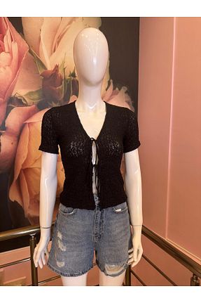 بلوز مشکی زنانه Boyundan Bağlamalı Butik - کد 921709530