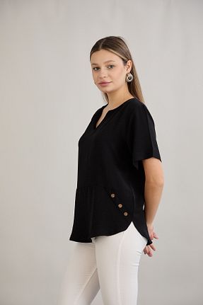 بلوز مشکی زنانه ساده Butik - کد 921716316
