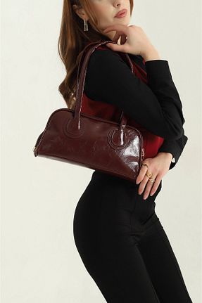 کیف دوشی زرشکی زنانه چرم مصنوعی POPULARSHOP - کد 921712822