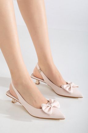 کفش پاشنه بلند کلاسیک بژ زنانه چرم LEMUES SHOES - کد 921736646