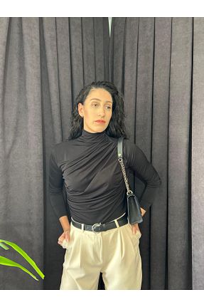 بلوز مشکی زنانه ساده Butik - کد 921753242