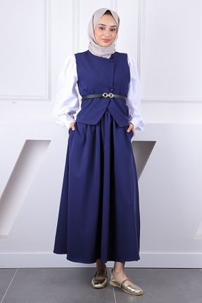 ست بالاتنه و پائین تنه حجاب سرمه ای زنانه رگولار İmajButik - کد 921758536