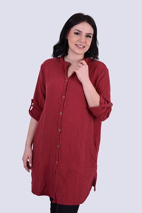 تونیک حجاب زرشکی زنانه %100 پنبه OTEXSA - کد 922437997