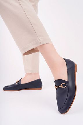 بابت سرمه ای زنانه چرم خالص Deripabuc - کد 3779402