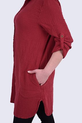 تونیک حجاب زرشکی زنانه %100 پنبه OTEXSA - کد 922437997