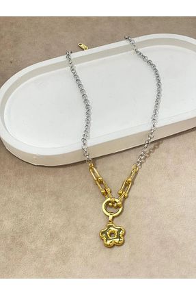 گردنبند استیل ( فولاد ) طوسی زنانه فلزی İNN JEWELLERY - کد 921764946
