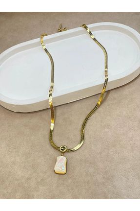 گردنبند استیل ( فولاد ) آبی زنانه استیل ضد زنگ İNN JEWELLERY - کد 921766704