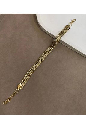دستبند استیل (فولاد) زرد زنانه استیل ضد زنگ İNN JEWELLERY - کد 921767746