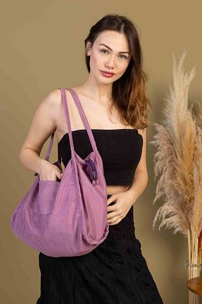 کیف دوشی بنفش زنانه پارچه ای fluffy - کد 723770119