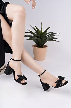 کفش پاشنه بلند کلاسیک مشکی زنانه پاشنه ضخیم Çaçaroz Ayakkabı - کد 921763017