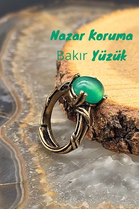 انگشتر جواهر سبز زنانه سنگ طبیعی NBS Beautiful Naturel Stones - کد 921771569