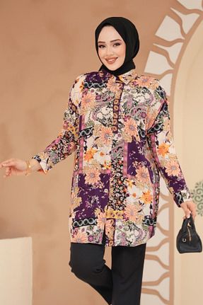 تونیک حجاب بنفش بافتنی Neva Style - کد 921778448