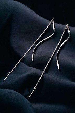 گوشواره استیل (فولاد) طوسی زنانه استیل (فولاد) Atölye Olcay Eser - کد 921782211
