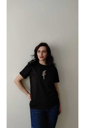تیشرت مشکی زنانه اورسایز ecenurbutik - کد 921790856