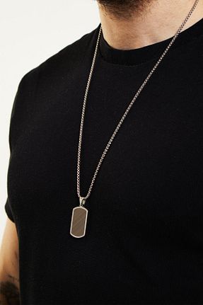 گردنبند استیل ( فولاد ) قهوه ای مردانه استیل ضد زنگ Fjellor - کد 905489593