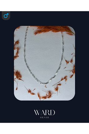 گردنبند نقره طوسی مردانه 925 عیار Ward silver - کد 899438492