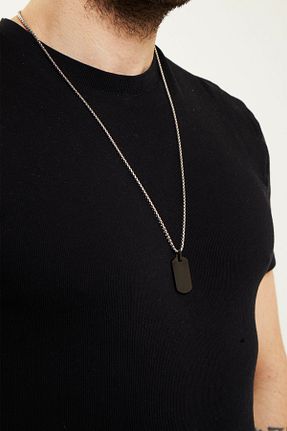گردنبند استیل ( فولاد ) مشکی مردانه استیل ضد زنگ Fjellor - کد 905489559