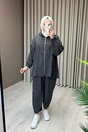 ست بالاتنه و پائین تنه حجاب مشکی زنانه اورسایز T Moda Store - کد 921826815