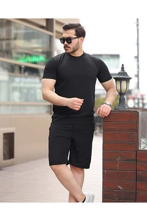 ست بالاتنه و پائین تنه مشکی مردانه بافت Liberto - کد 921825539