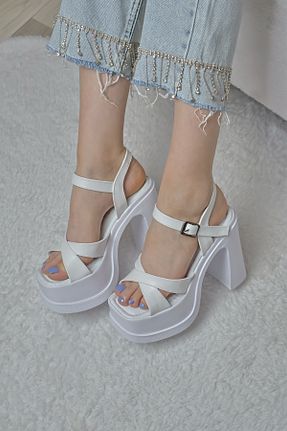 کفش پاشنه بلند پر سفید زنانه پاشنه بلند (10 سانتی متر و بالاتر) asmi shoes - کد 922449210